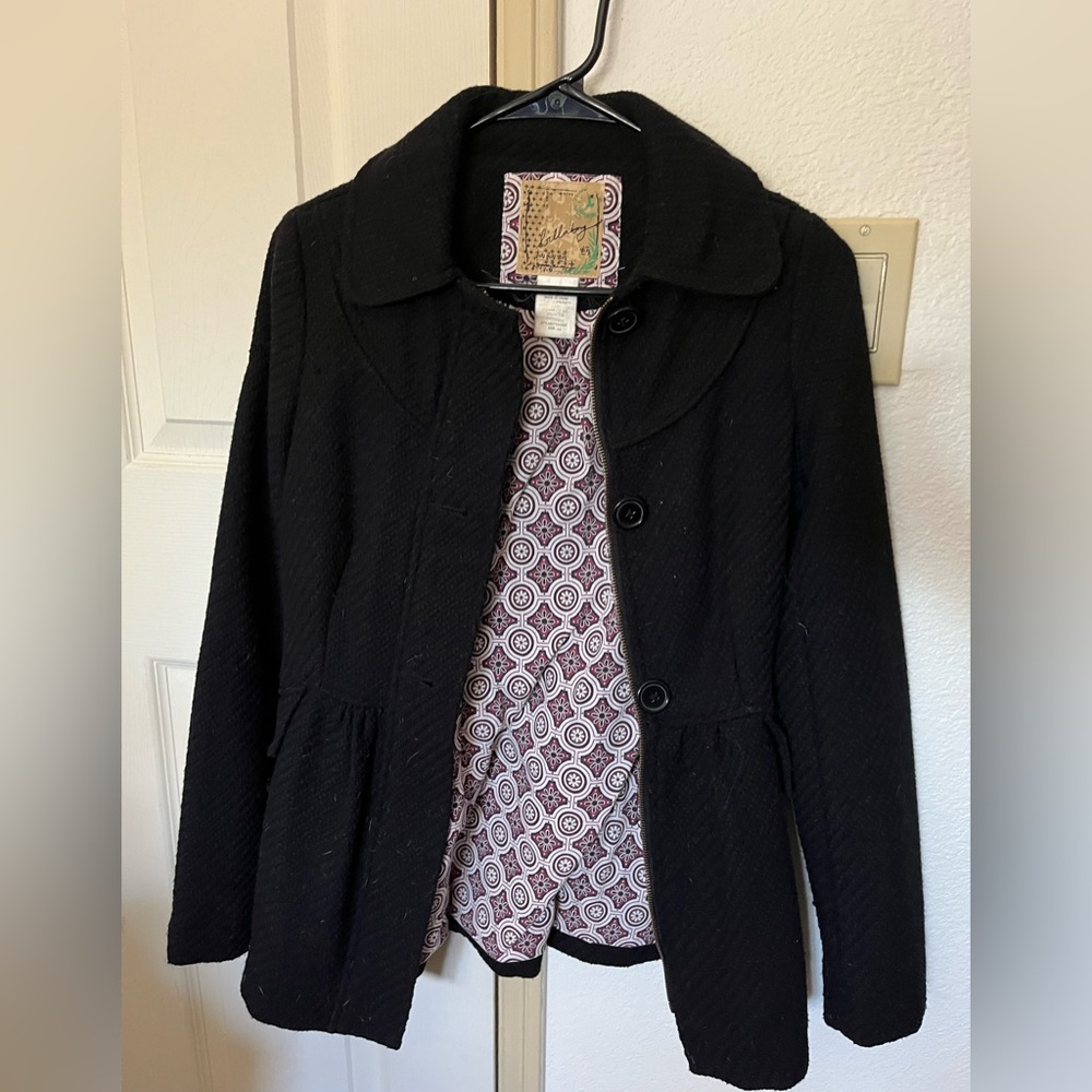 Vintage Billabong Women's Black Pea Coat